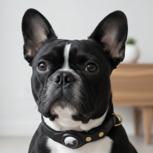 Leather Airtag Dog Collar with Secure Apple Airtag Holder