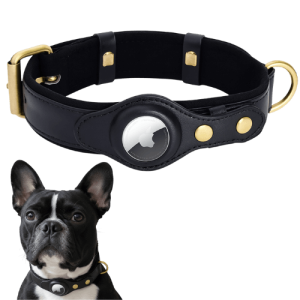 Leather Airtag Dog Collar with Secure Apple... Leather Airtag Dog Collar with Secure Apple...